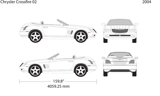 2004 Chrysler Crossfire vector wrap template V02, Design-Ready PDF - GravBase