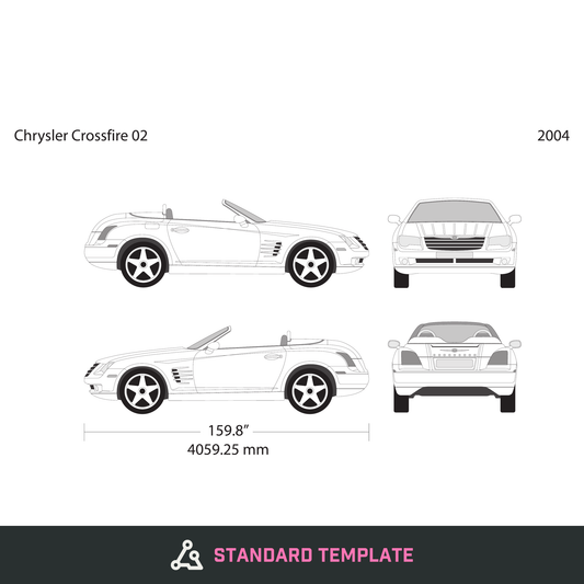 2004 Chrysler Crossfire vector wrap template V02, Design-Ready PDF - GravBase