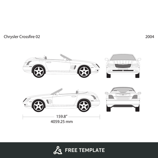 2004 Chrysler Crossfire free vector vehicle wrap template - GravBase