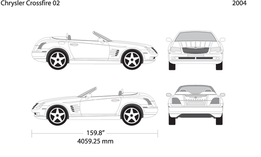 2004 Chrysler Crossfire V02 Vehicle Wrap Template