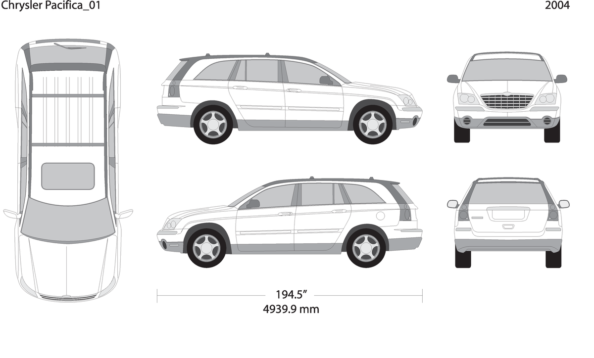 2004 Chrysler Pacifica V01 Vehicle Wrap Template