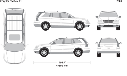 2004 Chrysler Pacifica V01 Vehicle Wrap Template
