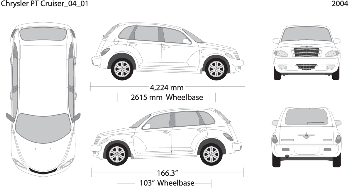 2004 Chrysler Pt Cruiser V01 Vehicle Wrap Template