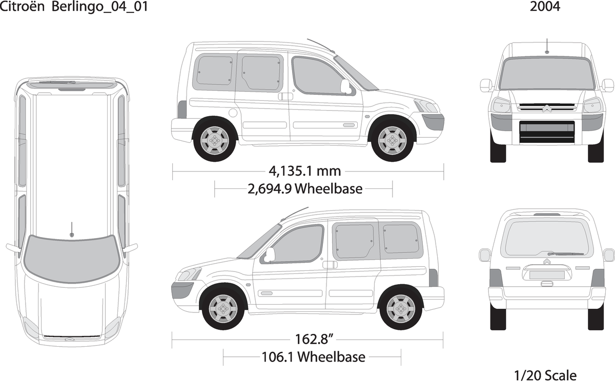 2004 Citroen Berlingo V01 Vehicle Wrap Template