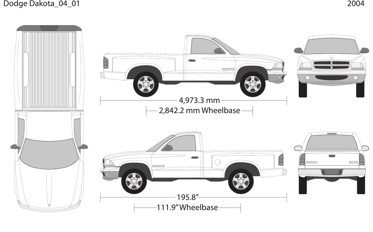 2004 Dodge Dakota vector wrap template V01, Design-Ready PDF - GravBase