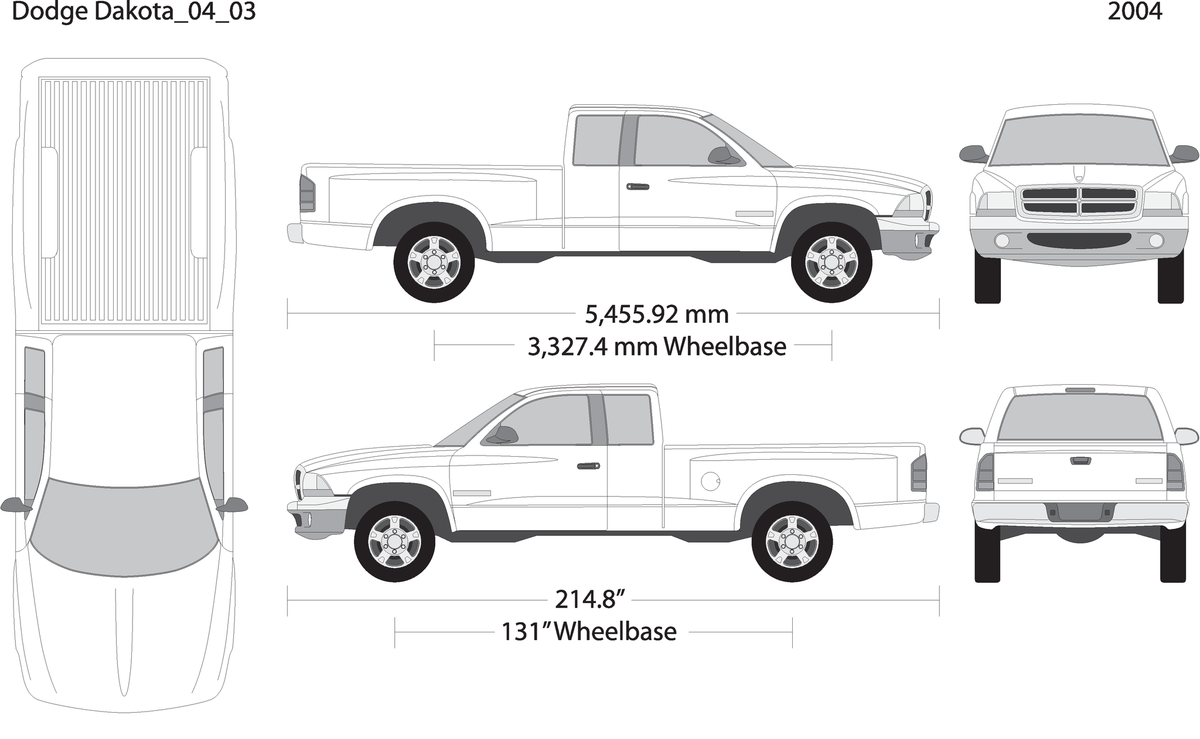 2004 Dodge Dakota V03 Vehicle Wrap Template