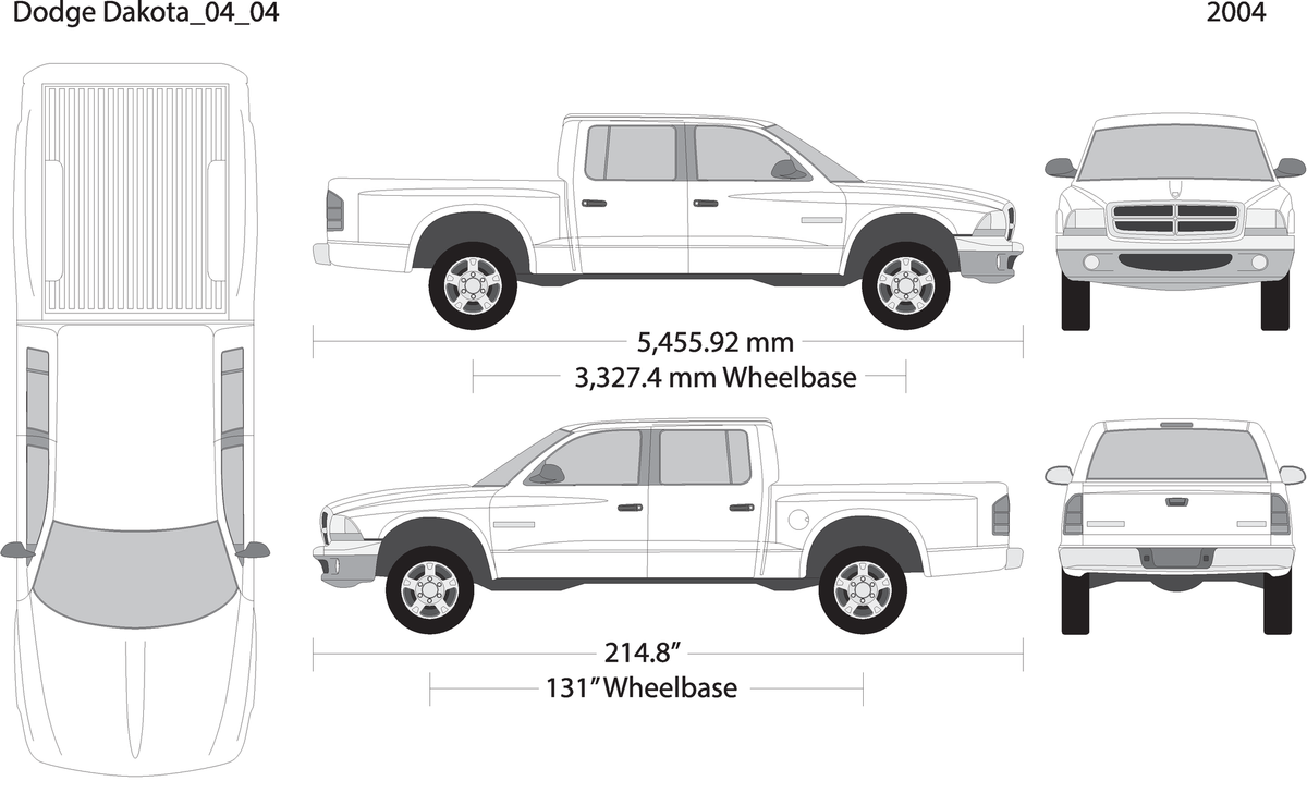 2004 Dodge Dakota V04 Vehicle Wrap Template