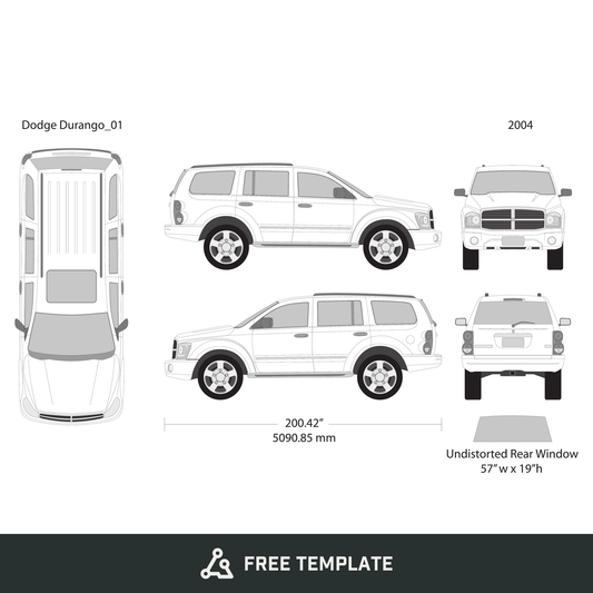 2004 Dodge Durango free vector vehicle wrap template - GravBase