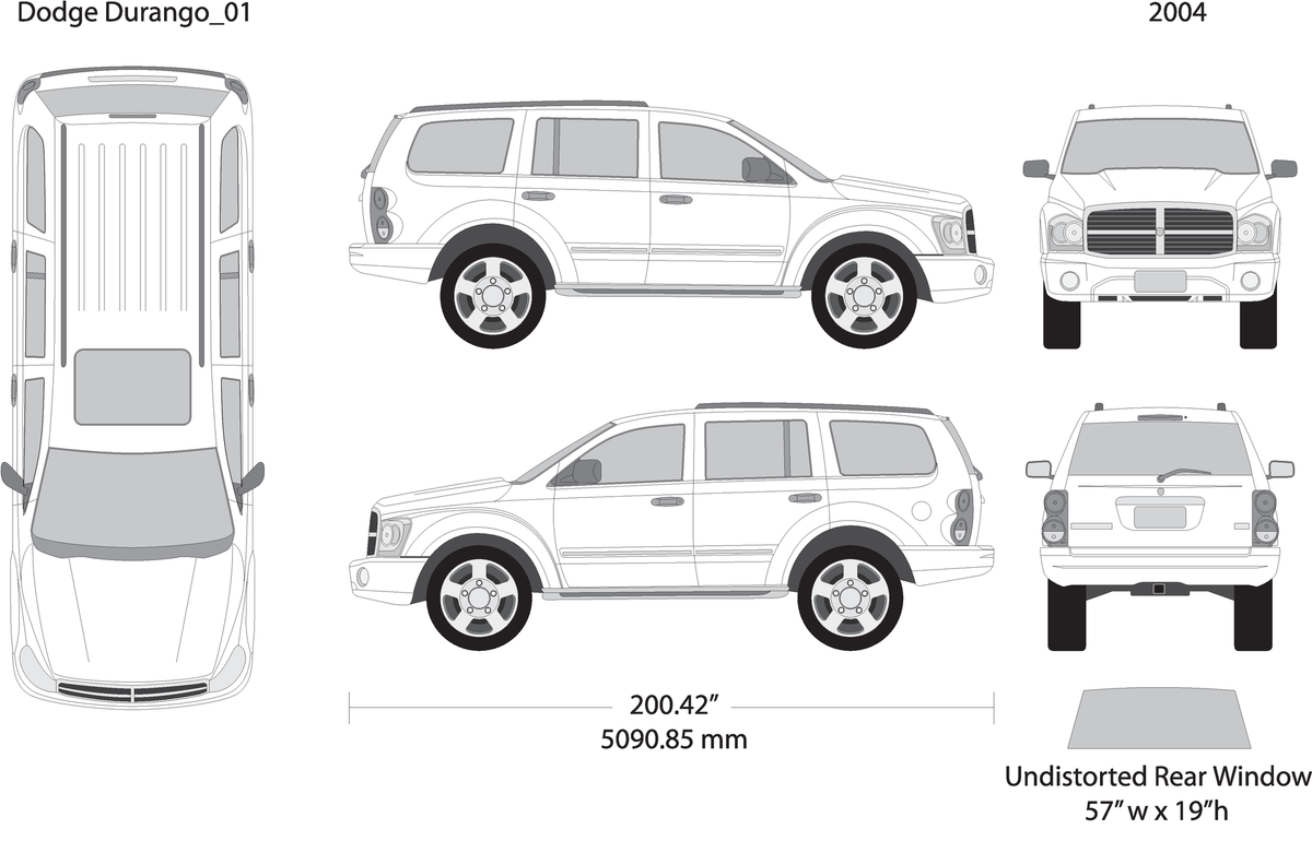 2004 Dodge Durango V01 Vehicle Wrap Template