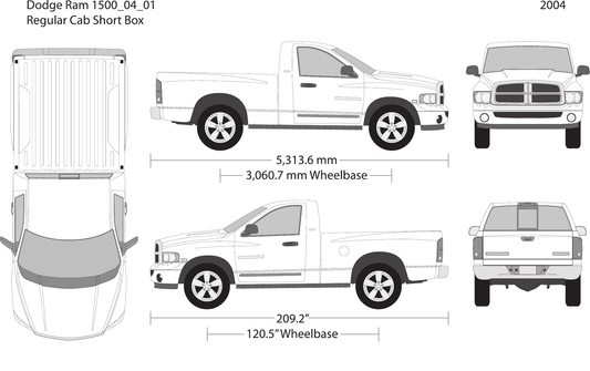 2004 Dodge Ram 1500 Vector Wrap Template - GravBase