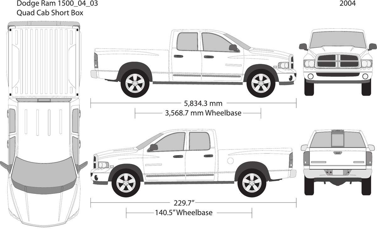 2004 Dodge Ram 1500 Vector Wrap Template - GravBase