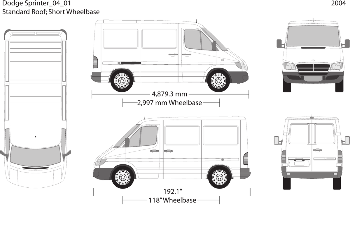 2004 Dodge Sprinter vector wrap template V01, Design-Ready PDF - GravBase