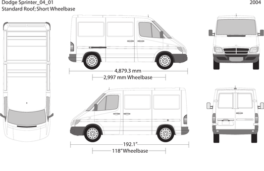 2004 Dodge Sprinter vector wrap template V01, Design-Ready PDF - GravBase