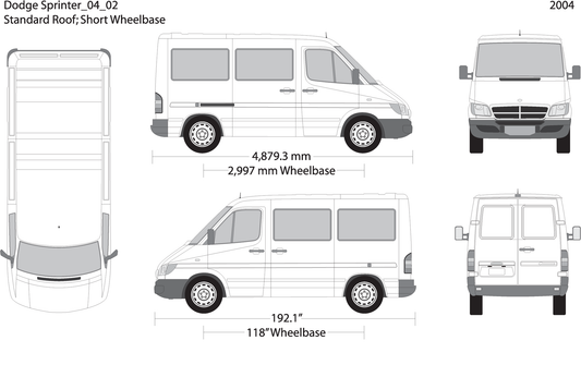 2004 Dodge Sprinter V02 Vehicle Wrap Template
