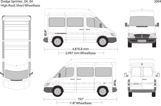 2004 Dodge Sprinter vector wrap template V04, Design-Ready PDF - GravBase