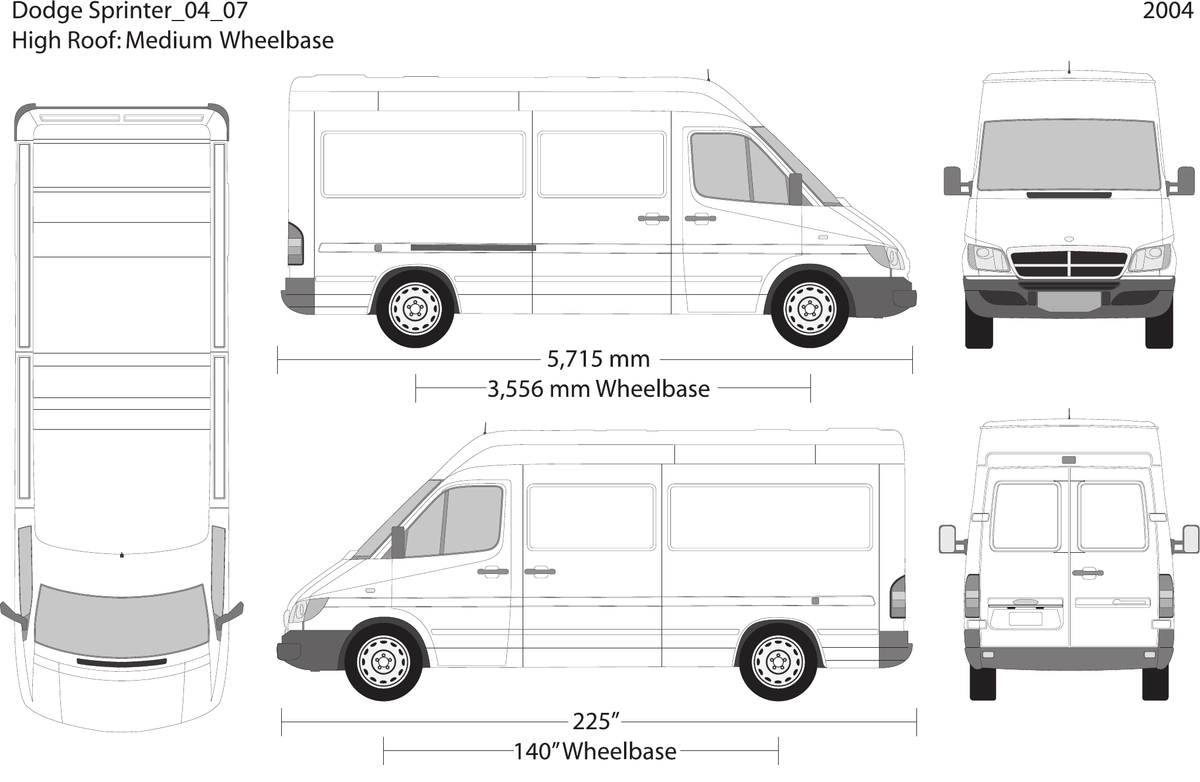 2004 Dodge Sprinter vector wrap template V07, Design-Ready PDF - GravBase