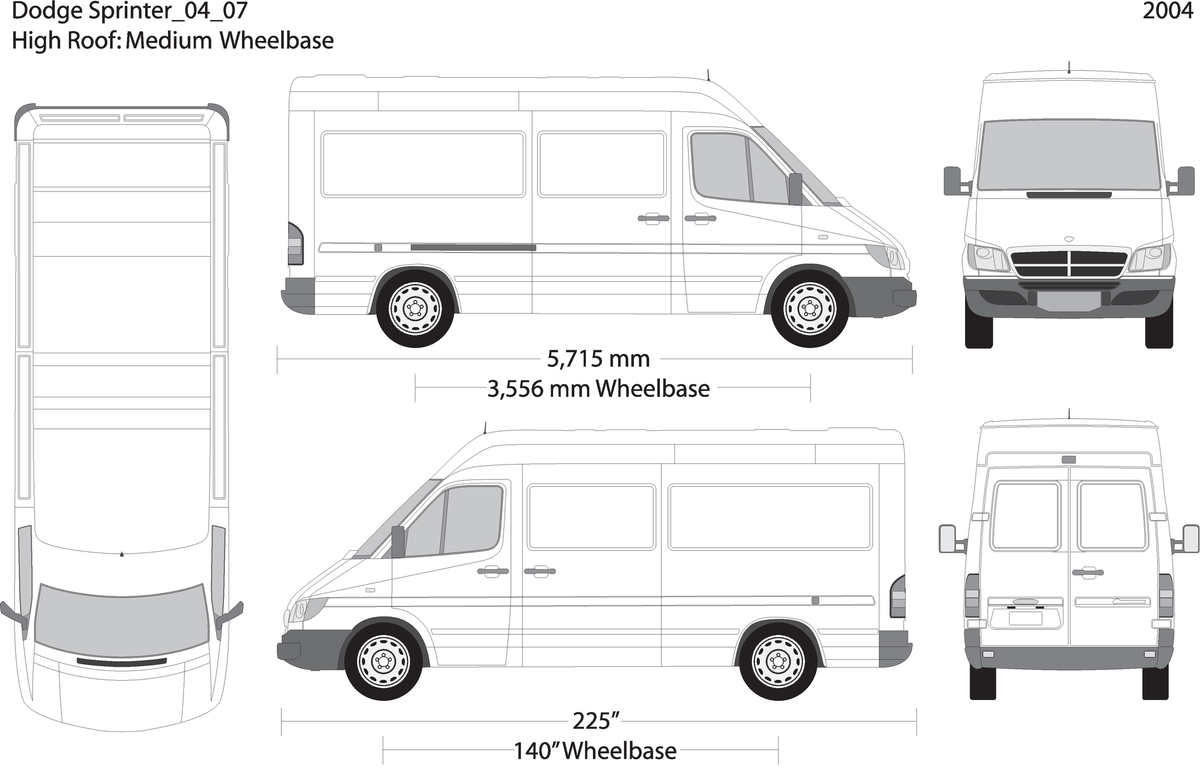 2004 Dodge Sprinter V07 Vehicle Wrap Template