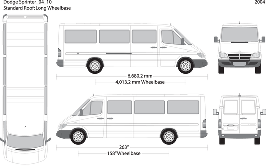 2004 Dodge Sprinter V10 Vehicle Wrap Template