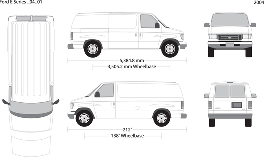 2004 Ford E Series V01 Vehicle Wrap Template