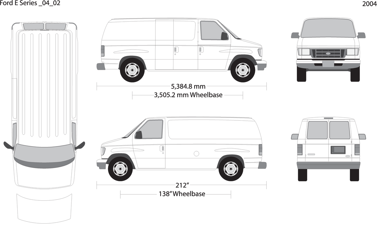 2004 Ford E Series V02 Vehicle Wrap Template