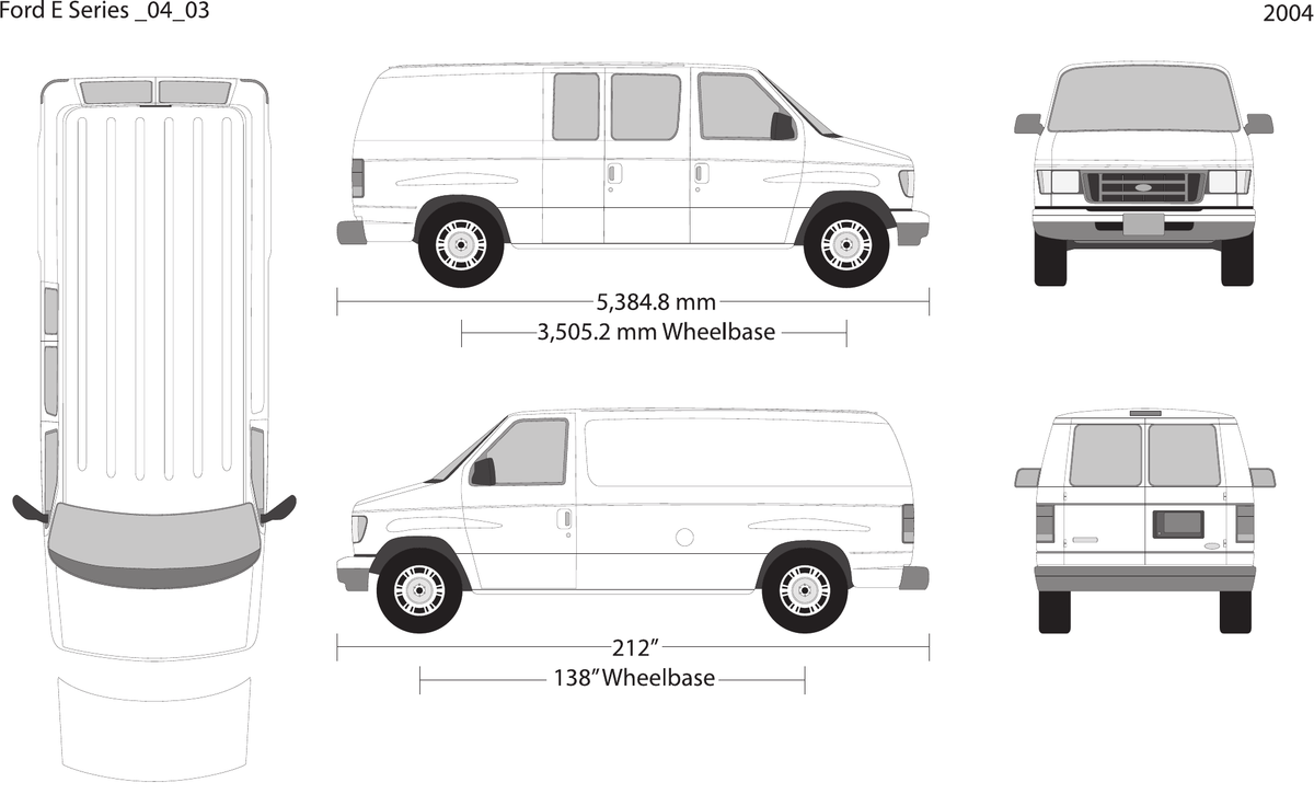 2004 Ford E Series vector wrap template V03, Design-Ready PDF - GravBase