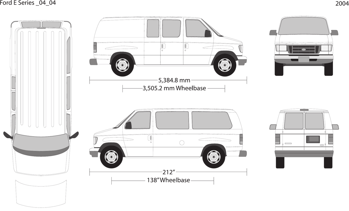2004 Ford E Series vector wrap template V04, Design-Ready PDF - GravBase