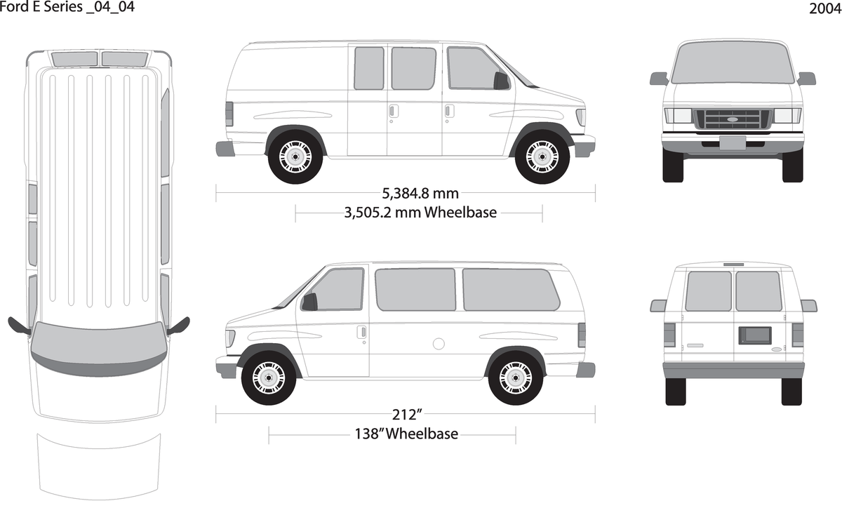 2004 Ford E Series V04 Vehicle Wrap Template