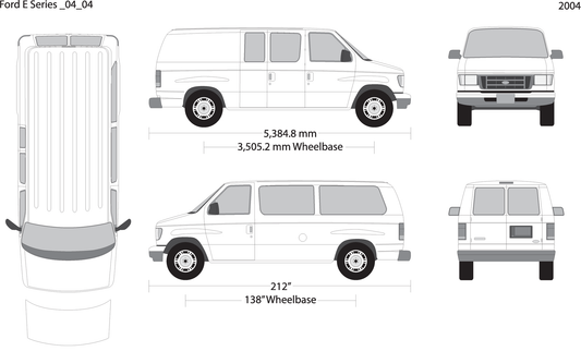 2004 Ford E Series V04 Vehicle Wrap Template