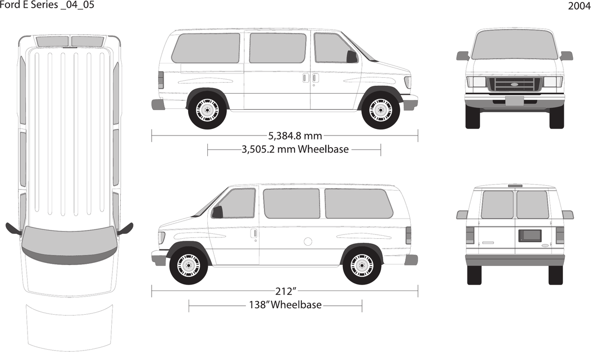 2004 Ford E Series vector wrap template V05, Design-Ready PDF - GravBase