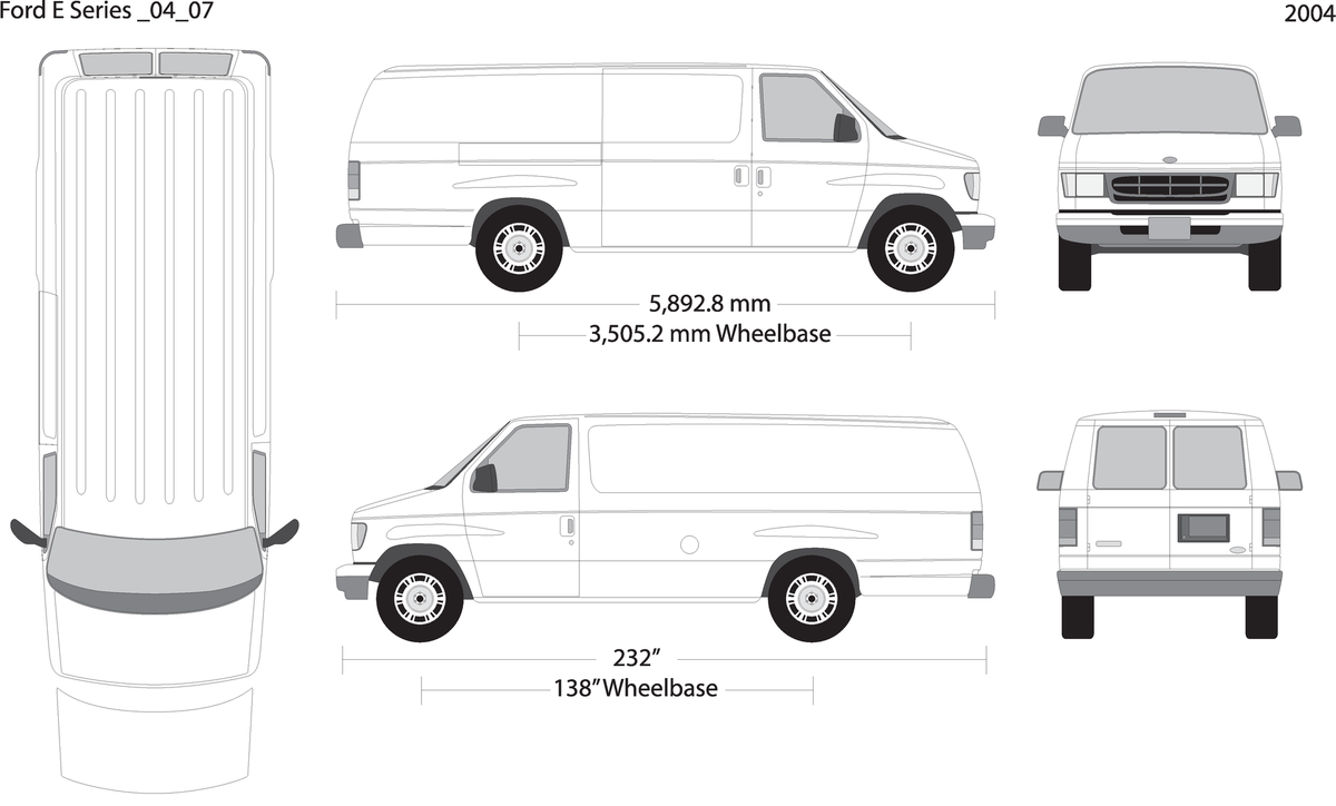 2004 Ford E Series V07 Vehicle Wrap Template