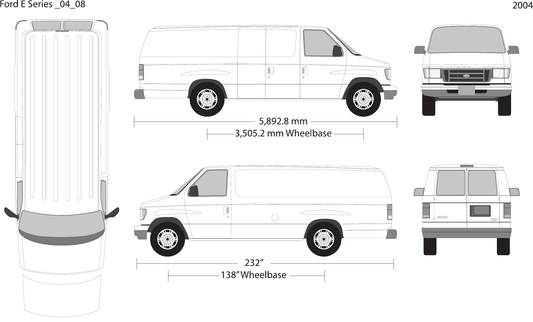 2004 Ford E Series Vector Wrap Template - GravBase