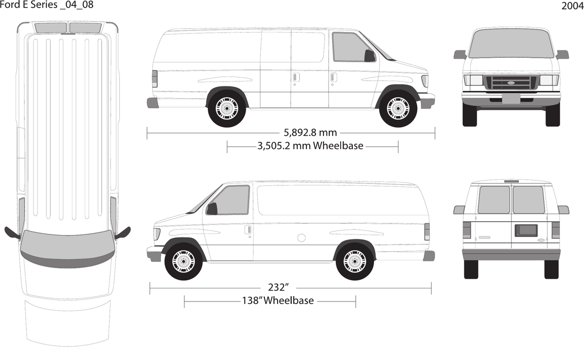 2004 Ford E Series vector wrap template V08, Design-Ready PDF - GravBase