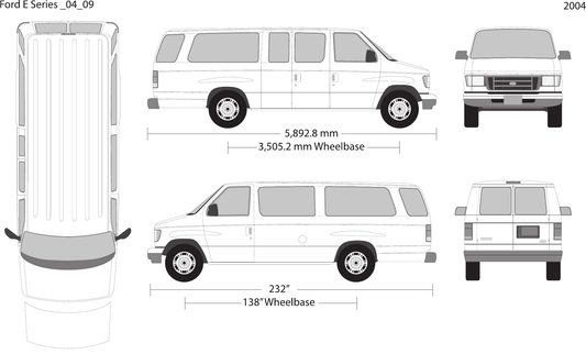 2004 Ford E Series Vector Wrap Template - GravBase