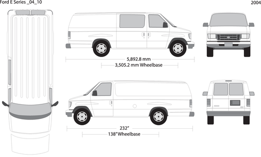 2004 Ford E Series V10 Vehicle Wrap Template
