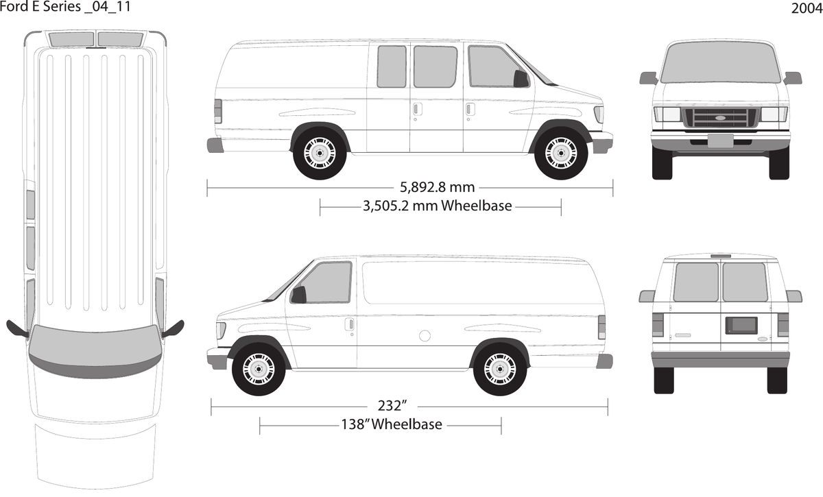 2004 Ford E Series vector wrap template V11, Design-Ready PDF - GravBase