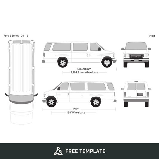 2004 Ford E Series free vector vehicle wrap template - GravBase