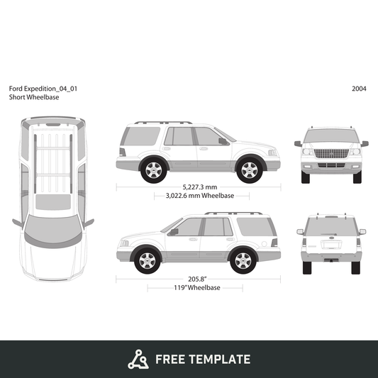 2004 Ford Expedition free vector vehicle wrap template - GravBase