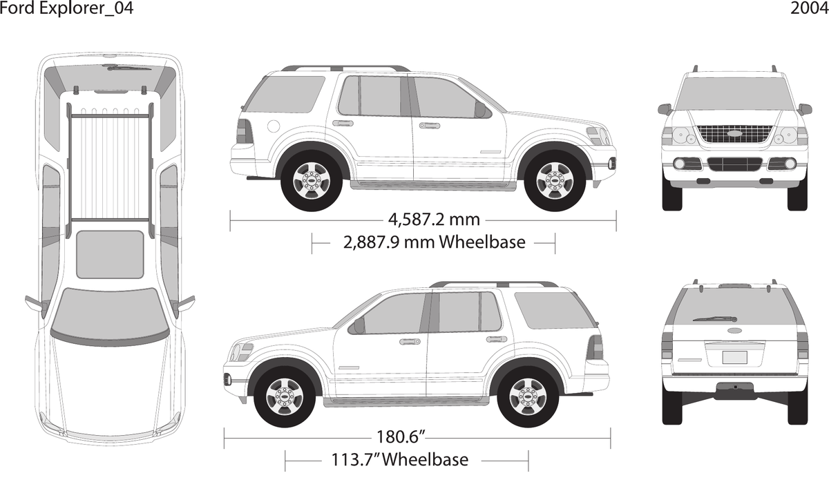 2004 Ford Explorer vector wrap template, Design-Ready PDF - GravBase