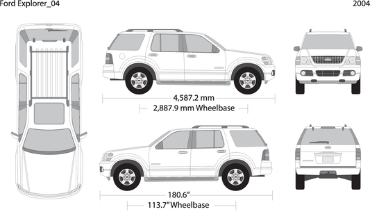 2004 Ford Explorer V04 Vehicle Wrap Template