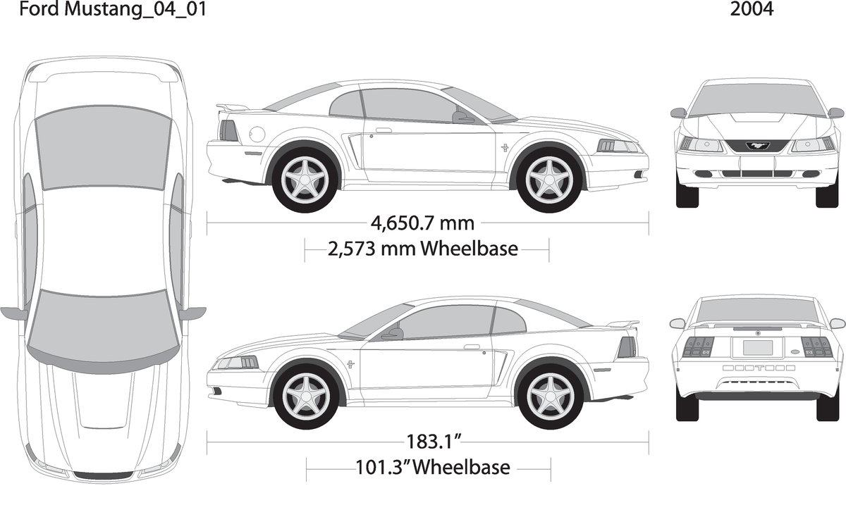 2004 Ford Mustang V01 Vehicle Wrap Template