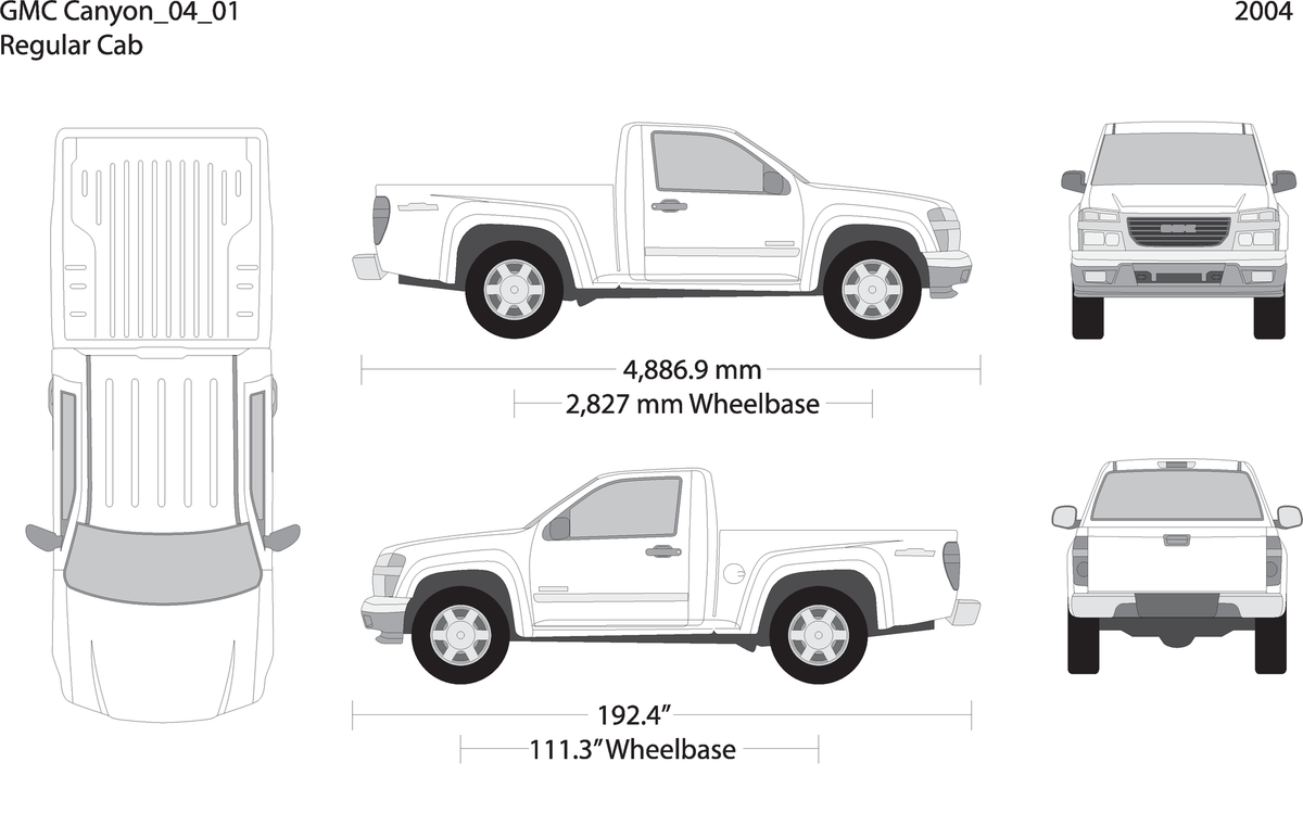 2004 Gmc Canyon V01 Vehicle Wrap Template