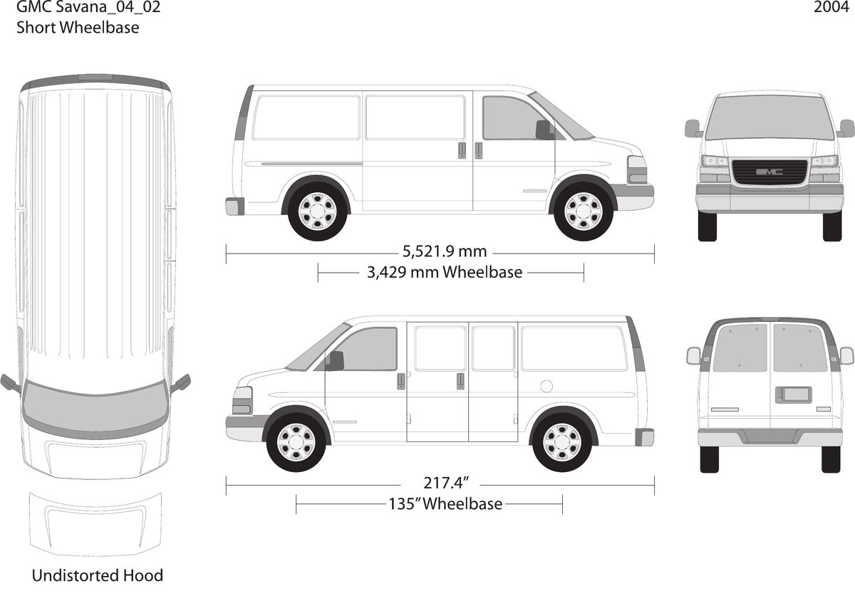 2004 GMC Savana vector wrap template V02, Design-Ready PDF - GravBase