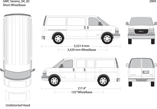 2004 Gmc Savana V02 Vehicle Wrap Template