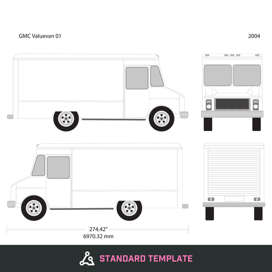 2004 GMC Value Van vector wrap template, Design-Ready PDF - GravBase