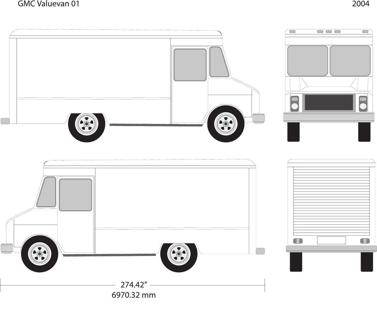2004 GMC Value Van vector wrap template, Design-Ready PDF - GravBase