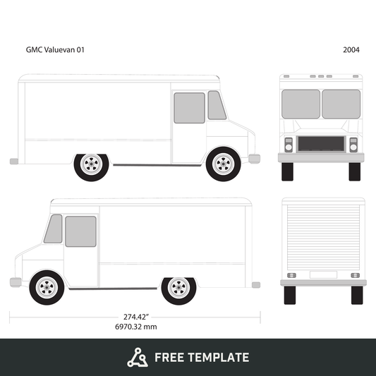 2004 GMC Value Van free vector vehicle wrap template - GravBase