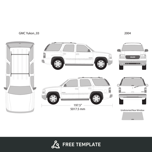 2004 GMC Yukon free vector vehicle wrap template - GravBase