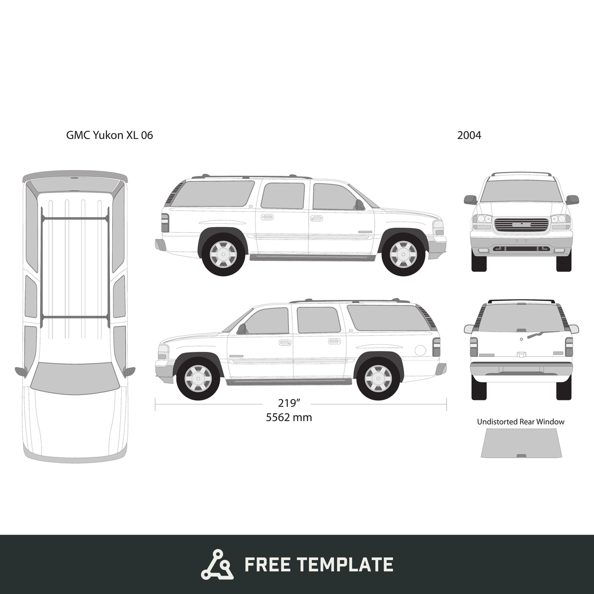 2004 GMC Yukon free vector vehicle wrap template - GravBase