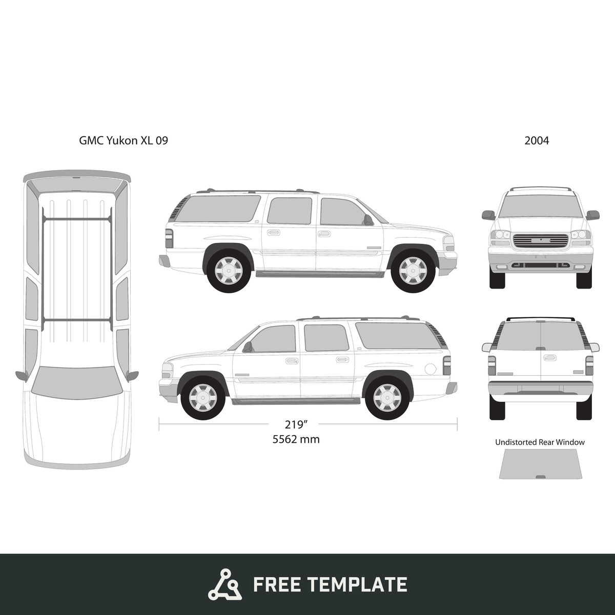 2004 GMC Yukon free vector vehicle wrap template - GravBase