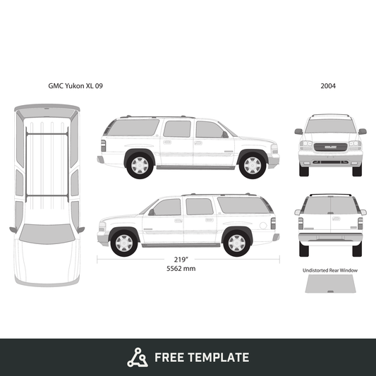 2004 GMC Yukon free vector vehicle wrap template - GravBase